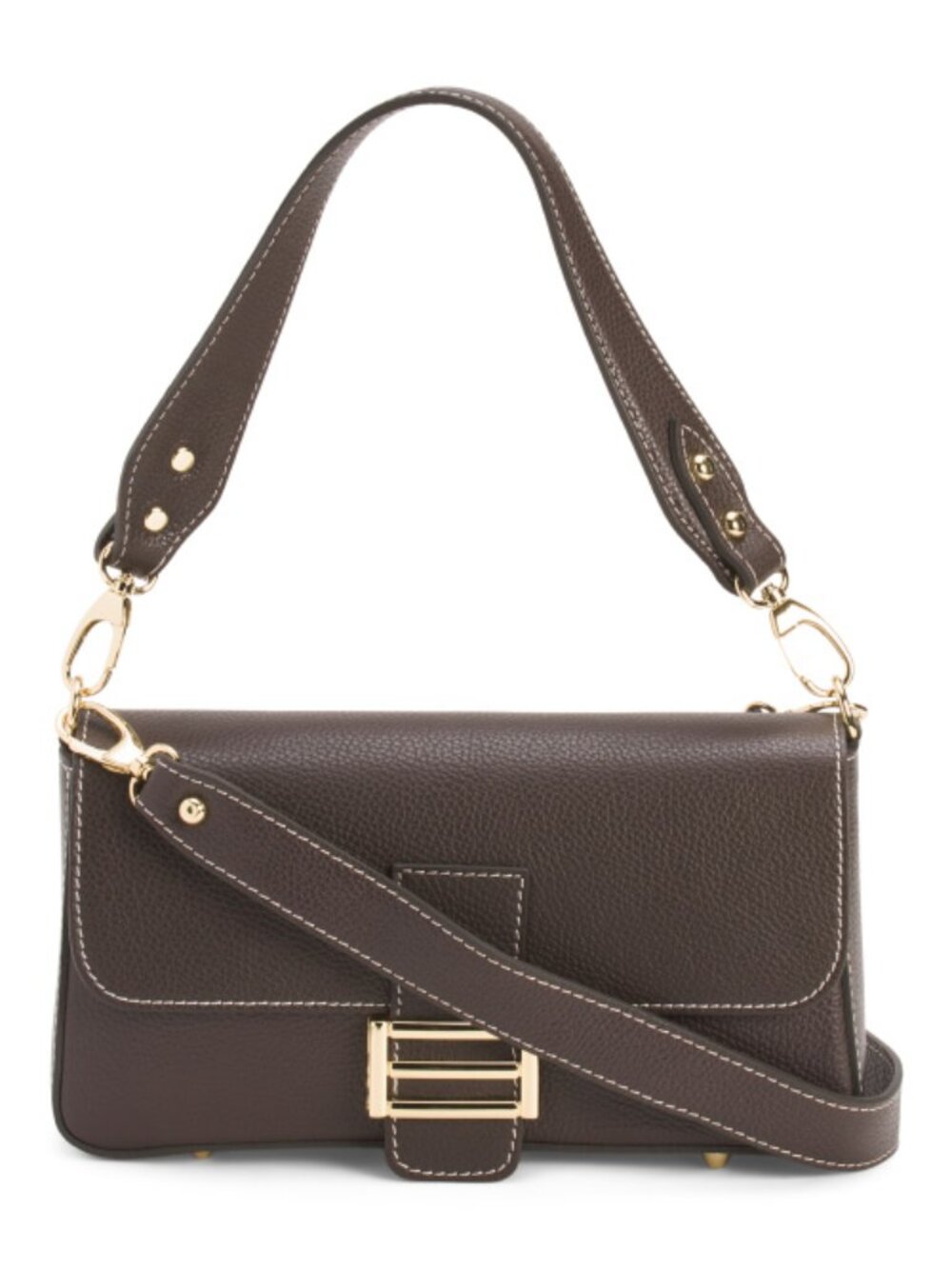 DIVINA FIRENZE Made In Italy Leather Flap Shoulder Bag